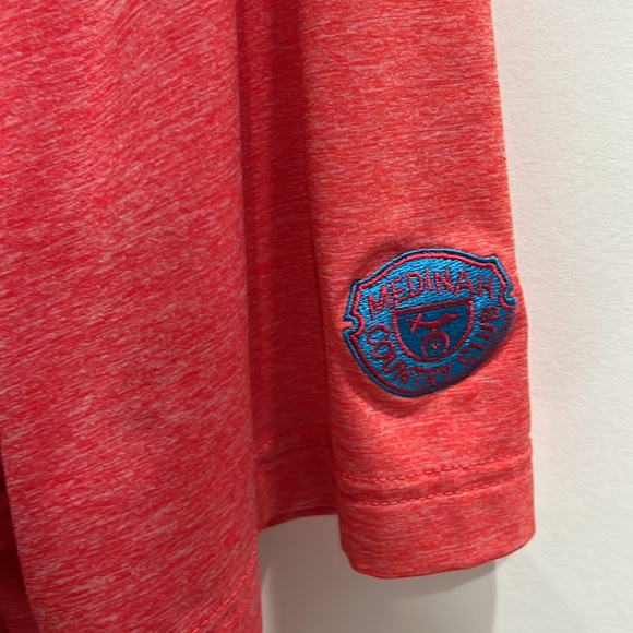 Vineyard Vines Red, White, Blue Striped Polo - Large - Medinah CC Logo - Picture 3 of 4